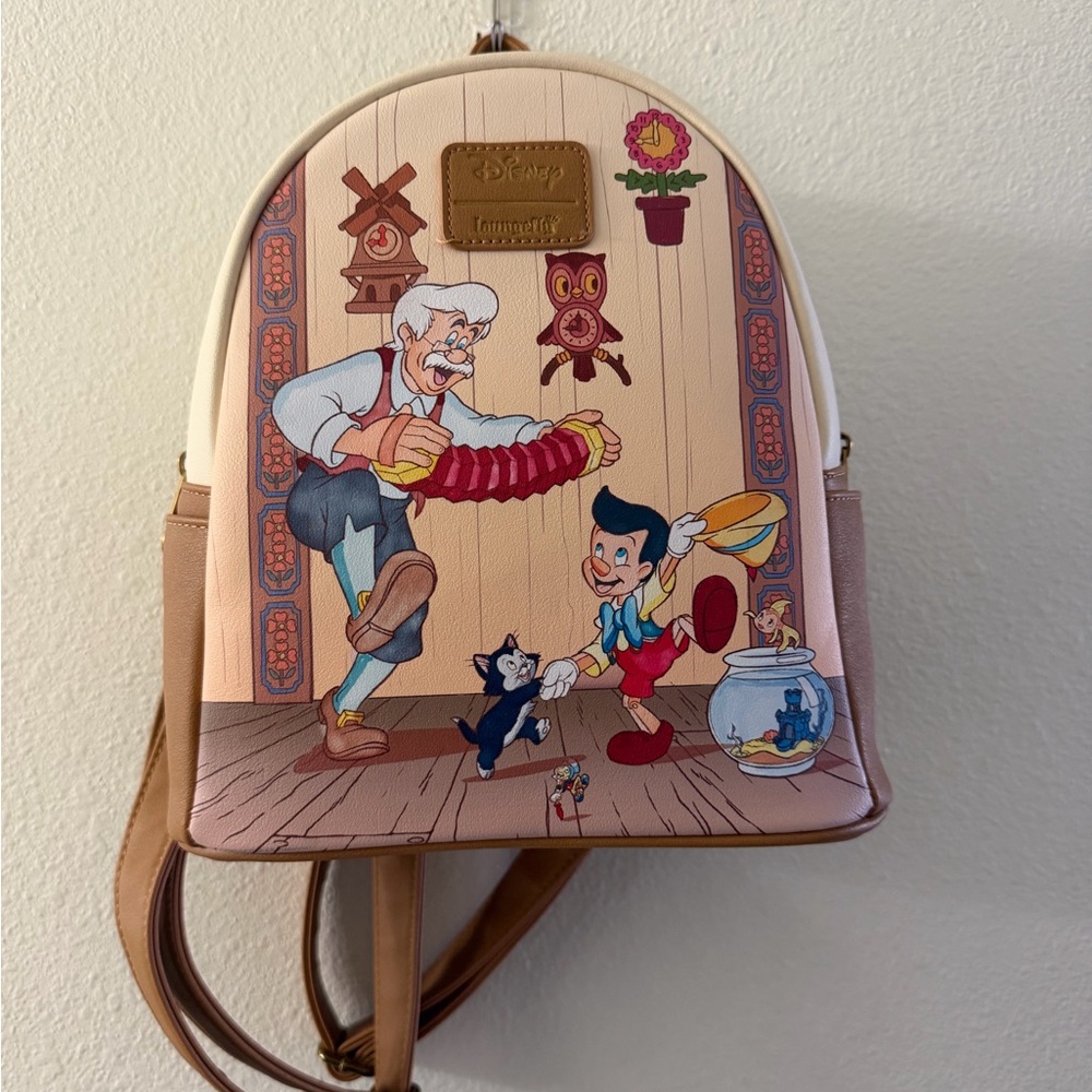 Disney Geppetto and Pinocchio Cream and Brown Backpack